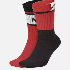 Nike Snkr Sox Red & Black 2 pair